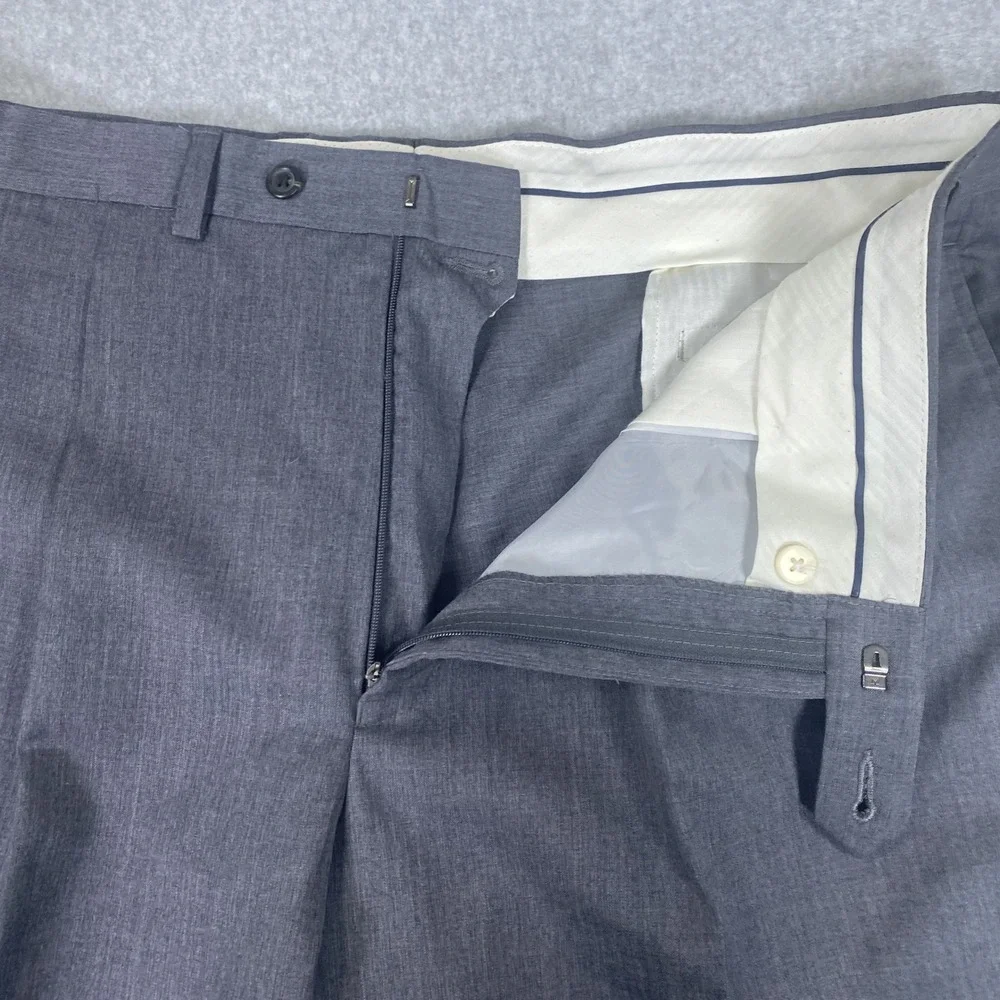 Lauren Ralph Lauren Dress Pants Mens 40x32 Gray Wool Pleated Cuffed Trousers